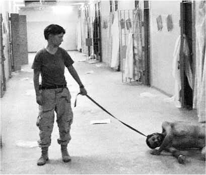 Abu Ghraib - prisoner on a leash