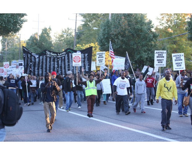 Ferguson, MO: Marching on West Florissant, where protesters have been brutally attacked by police. Special to revcom.us