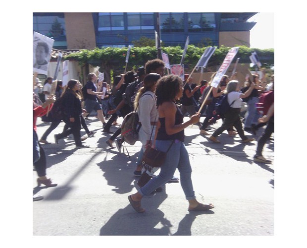 Students march off the UC Berkeley campus towards Downtown Oakland. Special to Revolution/revcom.us