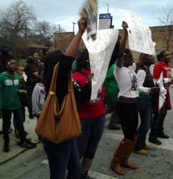 Protest against the police murder of Dakota Bright in Chicago, November 2012