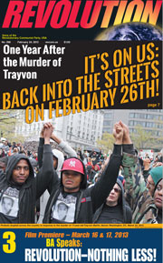 Revolution #296, February 24, 2013 - front page