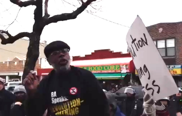 Carl Dix speaks at March 14, 2013 rally against police murder of Kimani Gray