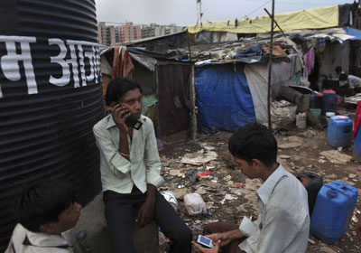 In a slum of Mumbai, India