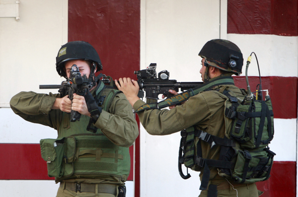 Israeli soldiers in the Palestinian City of Jenin on the West Bank, July 2, 2014. PHOTO: AP