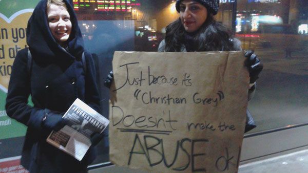Protesting 50 Shades of Grey, New York, February 12