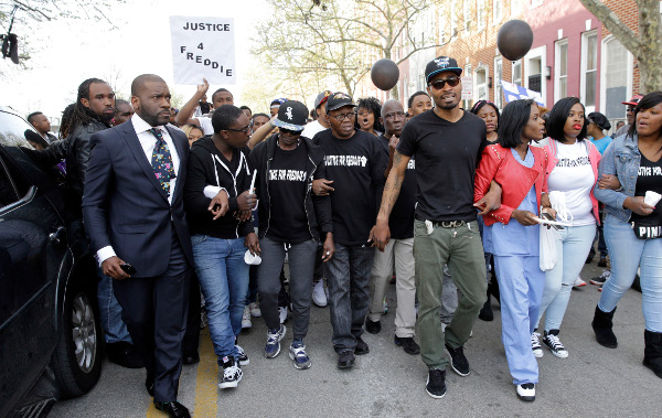 Freddie Gray's family led the march