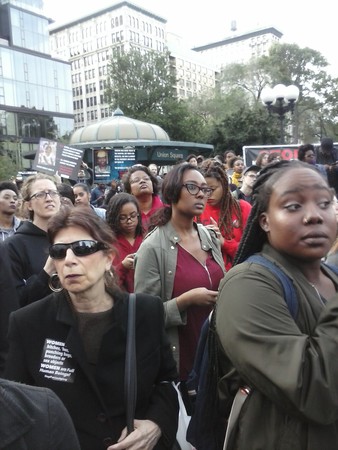  People gather at Union Square, New York City, as part of SayHerName nationwide protests against police murder of Black women.  