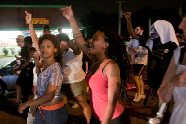 August 8, 2015, marching to Ferguson police station