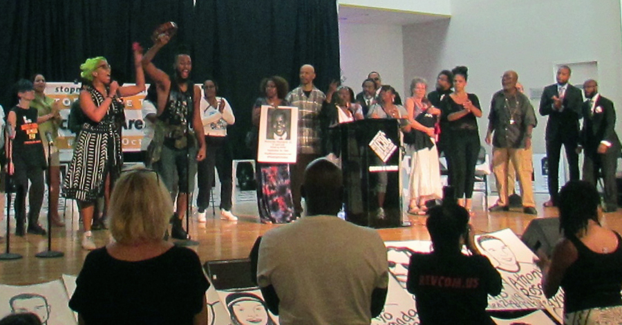 Family members of stolen lives and others at RiseUpOctober event, August 27