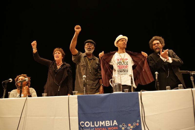 Kimberlé Crenshaw, Eve Ensler, Carl Dix, Jamal Joseph, Nicholas Heyward, Sr., Cornel West at Columbia University October 7