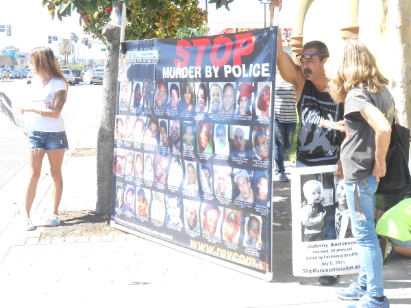 On October 3, a team building for #RiseUpOctober – including family and friends of Johnny Ray Anderson – went to the busy Carson Street in Hawaiian Gardens, near where Johnny was murdered by Lakewood sheriffs on July 5, 2015