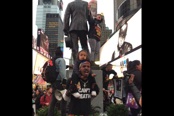 Youth and others take the message to Times Square. Police attacked, and arrested six people.