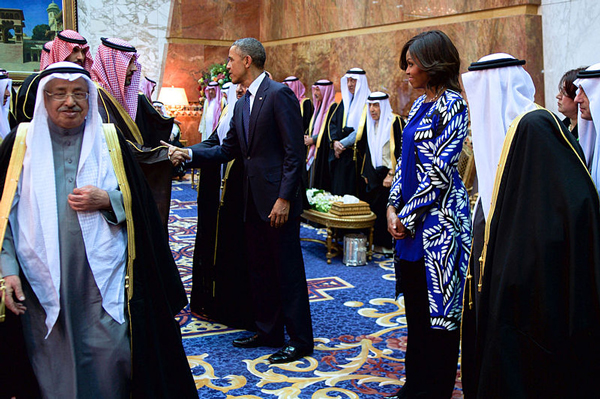 Obamas with Saudi King