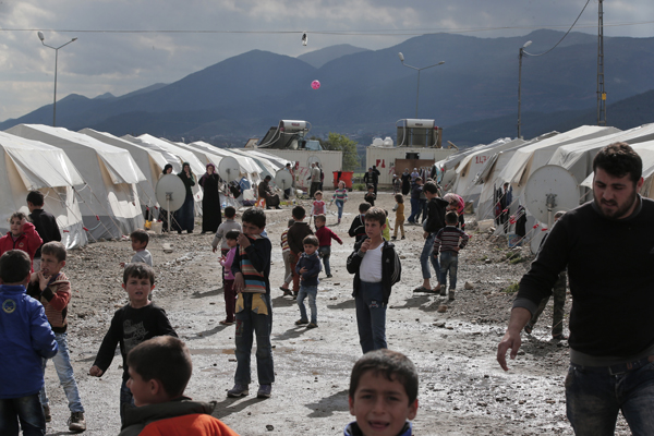 Syrian refugees in a Turkish government-run camp. 