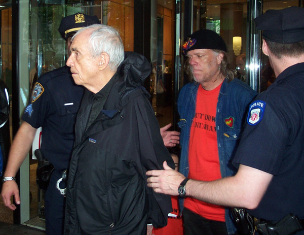 Daniel Berrigan is arrested for civil disobedience outside the U.S. Mission to the U.N. in 2006.