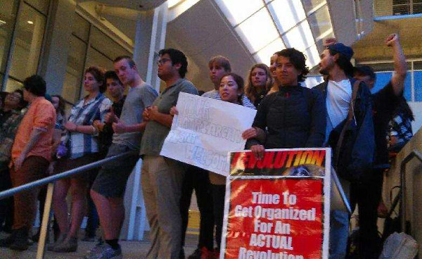 Protesting UCLA anti-woman event