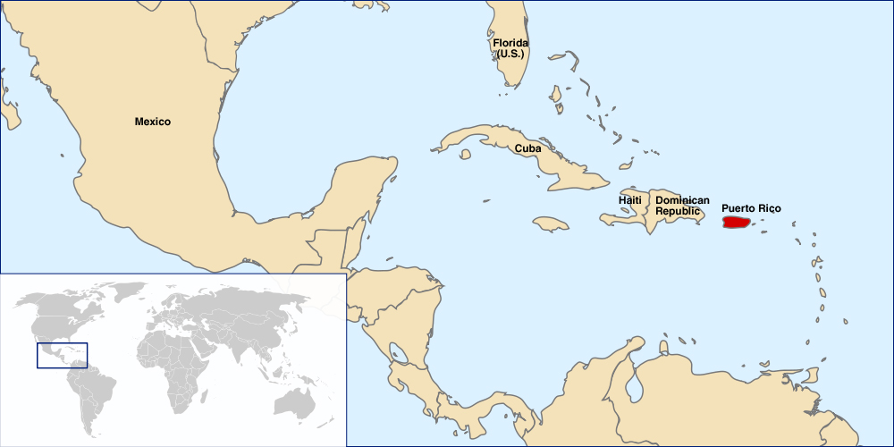 Locator map, Puerto Rico