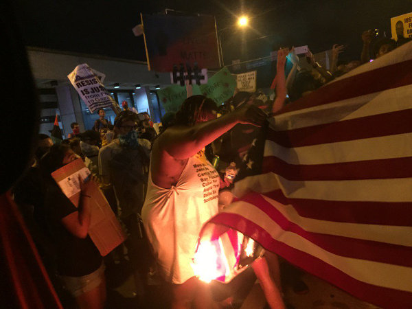 U.S. flag burned, July 26, Philadelphia