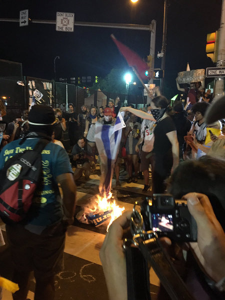 Burning of Israeli flag, Philadelphia, July 26