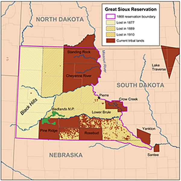Map of Sioux reservation