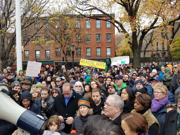 Rally at Adam Yauch Park in Brooklyn, NY, November 20