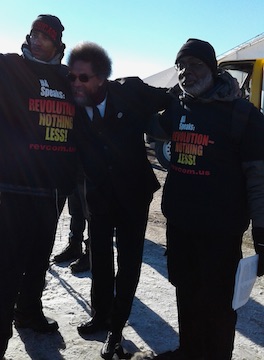 Cornel West with Carl Dix and a member of the Revolution Club