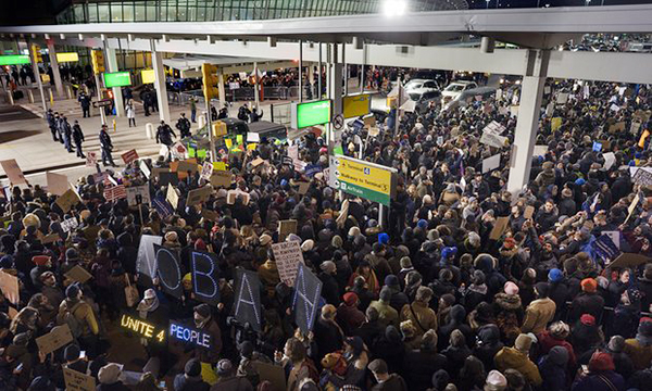 Protest at JFK airport, January 28