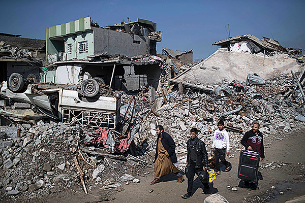 Mosul, Iraq, March 24, the area that was hit with a U.S. airstrike on March 17 that killed 230 people. 