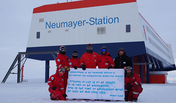 Scientists on the continent of Antarctica, which is melting faster than previously thought, add their message to the March for Science.