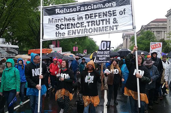 Refuse Fascism contingent in the March for Science in Washington, D.C.