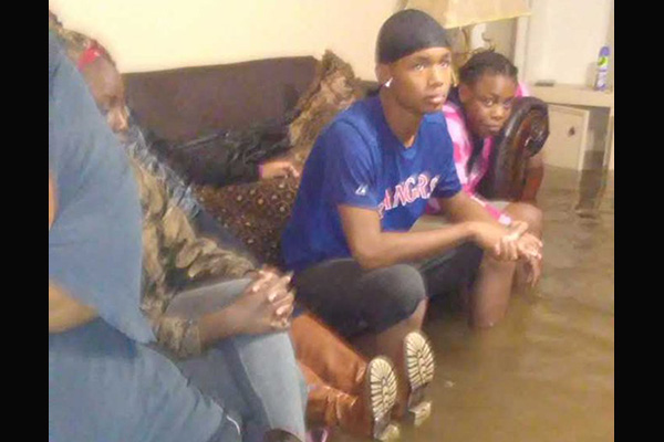 Flooded living room in south Texas