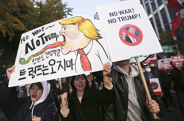 South Koreans Protest Trump, November 5, 2017