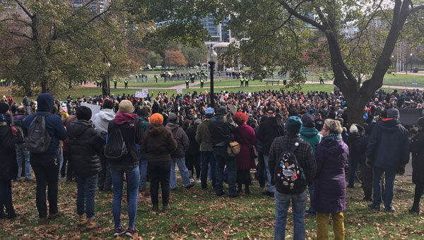 Counter-protest against white supremacists in Boston, Nov 18, 2017