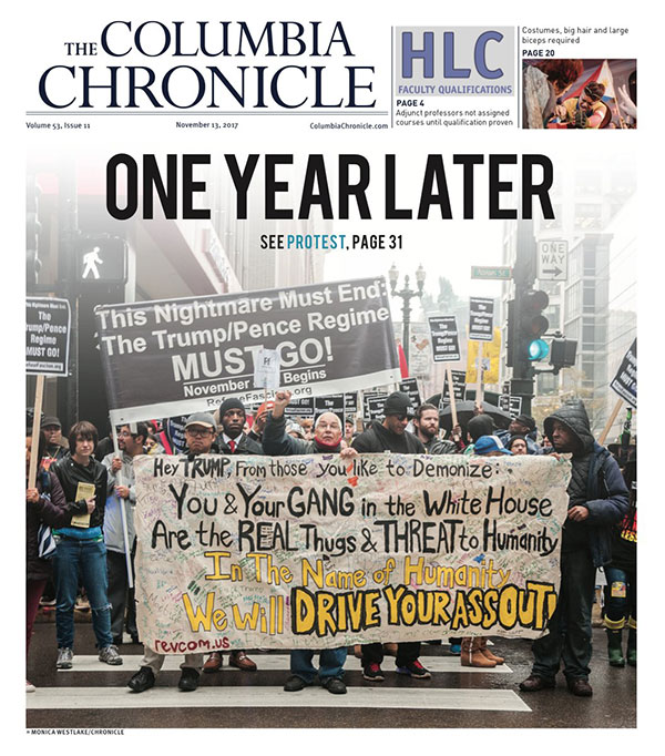 front page of the Columbia Chronicle
