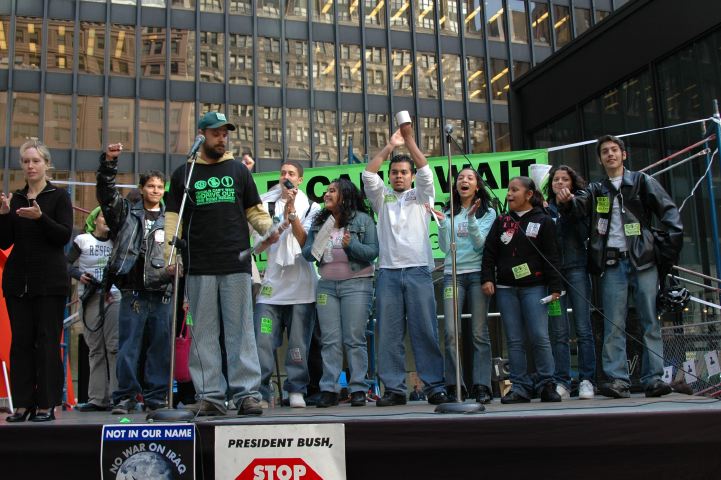 Joshua Schultz, WCW organizer and Roberto Clemente HS students