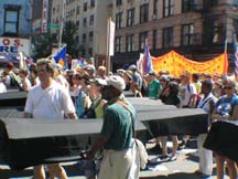 coffins in the NYC streets