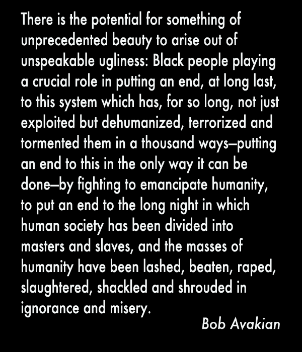 There is the potential for something of unprecedented beauty to arise out of unspeakable ugliness...